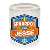 Kinder spaarpot met naam - Jesse - keramiek - met dop - wit - Sparen - Spaargeld van Jesse