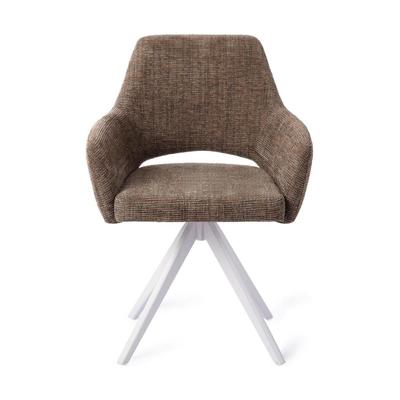 Jesper Home Yanai eetkamerstoel Checked Chestnut turn white