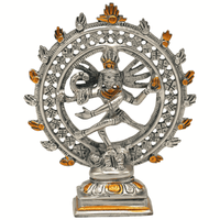 Shiva Nataraja Messing Dubbele Ring Tweekleurig (15 cm) - thumbnail