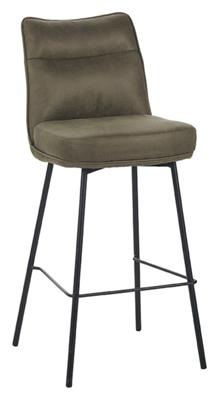LABEL51 Barkruk 'Lennon' Micro Suede, kleur Moss (zithoogte 78cm)