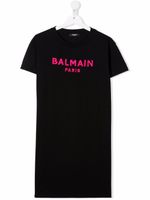 Balmain Kids robe-t-shirt à logo imprimé - Noir