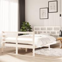 Bedframe massief grenenhout wit 120x200 cm