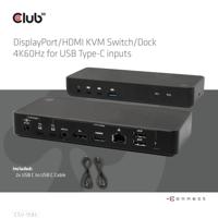 CLUB3D DisplayPort/HDMI KVM Switch/Dock 4K60Hz For USB Type-C inputs - thumbnail