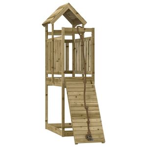 The Living Store Speeltoren - Houten speelhuis met klimwand - 64x110.5x214 cm