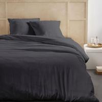 Bedset - TODAY - 123323 - 2 personen - 240x220cm - Effen katoenen gaas - Houtskool - thumbnail