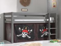 Bed ALIZE halfhoogslaper 90x200 cm grijze pijnboom tent Pirate des Caraïbes II - thumbnail