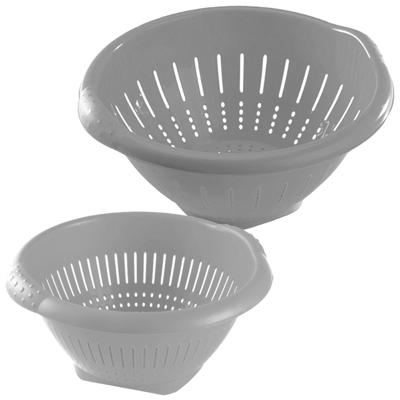Hega Hogar Keuken Vergieten - 2x st - kunststof - 20 cm en 30 cm - zilver / grijs Hega Hogar Keuken Vergieten - 2x st - kunststof - 20 cm en 30 cm - zilver / grijs
