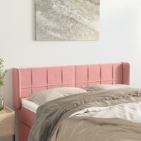 Hoofdbord met randen 147x16x78/88 cm fluweel roze