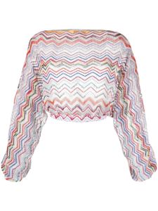 Missoni blouse en maille ajourée à coupe crop - Rouge