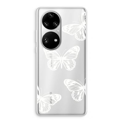 White butterfly: Huawei P50 Pro Transparant Hoesje