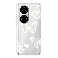 White butterfly: Huawei P50 Pro Transparant Hoesje