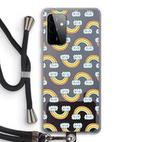 Regenboog: Samsung Galaxy A72 5G Transparant Hoesje met koord