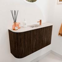 Toiletmeubel Mondiaz Joya Dlux | 83.2 cm | Meubelkleur Walnut | Faye wastafel Nata Wasbak Midden | 1 kraangat