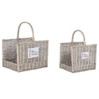 Houtblok standaard Home ESPRIT Natuurlijk vlechtwerk 47 x 35 x 54 cm