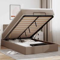Ottoman bed met matras 120x190 cm kunstleer cappuccinokleurig