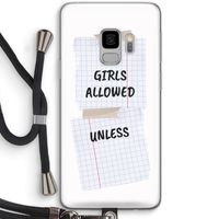 No Girls Allowed Unless: Samsung Galaxy S9 Transparant Hoesje met koord