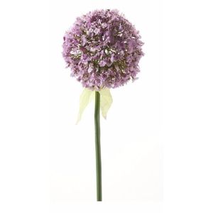 Kunstbloem - Sierui / Allium - lila paars - steel van 70 cm