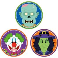 30x Halloween onderzetters horror clown/heks/zombie - thumbnail
