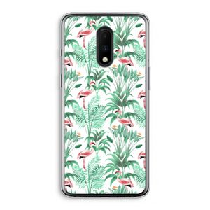 Flamingo bladeren: OnePlus 7 Transparant Hoesje