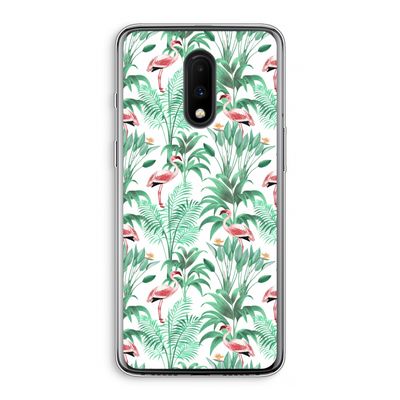 Flamingo bladeren: OnePlus 7 Transparant Hoesje