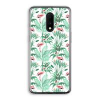Flamingo bladeren: OnePlus 7 Transparant Hoesje