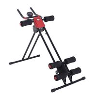 HOMCOM Rugtrainer buiktrainer buikspieren sportuitrusting fitness LCD-scherm inklapbaar | Aosom Netherlands