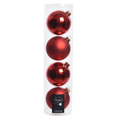 Decoris kerstballen - 16x st - rood - D10 cm - glas - kerstversiering Decoris kerstballen - 16x st - rood - D10 cm - glas - kerstversiering