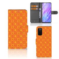 Samsung Galaxy S20 | Telefoon Hoesje | Batik Oranje | Portemonnee hoesje