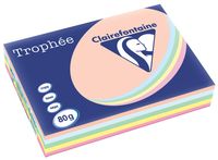 Clairefontaine Trophée Pastel, gekleurd papier, A3, 80 g, 5 x 100 vel, geassorteerde kleuren