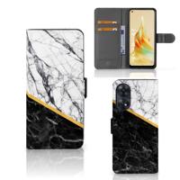 OPPO Reno8 T 4G | Bookcase | Marmer Wit Zwart - Origineel Cadeau Man