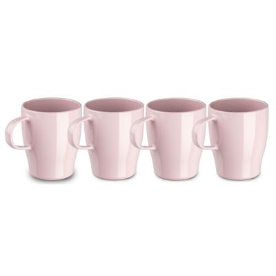 Plasticforte Bekers - 12x stuks - kunststof - roze - 300 ml - onbreekbare mokken - camping - kind