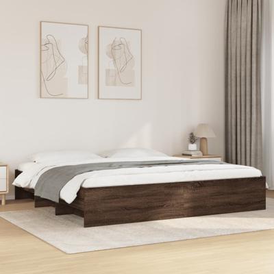 Bedframe zonder matras 200x200 cm spaanplaat bruin eikenkleurig