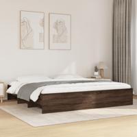 Bedframe zonder matras 200x200 cm spaanplaat bruin eikenkleurig