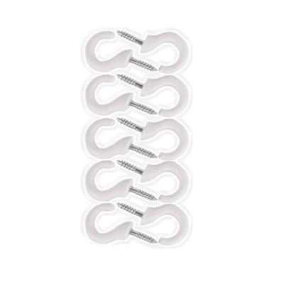 DID Schroefhaken - 10x stuks - wit - ophanghaken - 4 x 2,5 cm