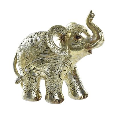 Olifant dierenbeeld - goud - polyresin - 13 x 6 x 13 cm - home decoratie