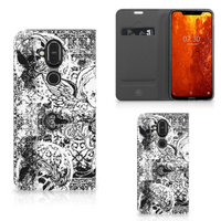 Mobiel BookCase Nokia 8.1 Skulls Angel - thumbnail