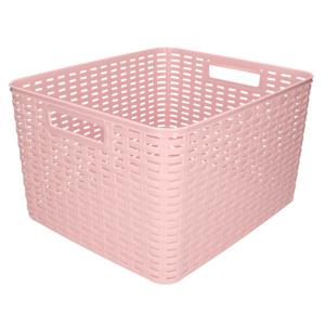 Opbergmand - Kastmand - rotan kunststof - oud roze - 28 Liter - 34 x 40 x 23 cm