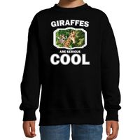 Dieren giraffe sweater zwart kinderen - giraffes are cool trui jongens en meisjes - thumbnail