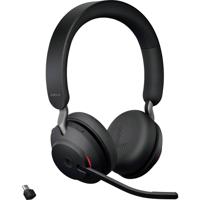 Jabra Evolve2 65 MS On Ear headset Telefoon Bluetooth Stereo Zwart Volumeregeling, Indicator voor batterijstatus, Microfoon uitschakelbaar (mute) - thumbnail