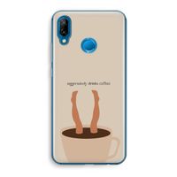 Aggressively drinks coffee: Huawei P20 Lite Transparant Hoesje