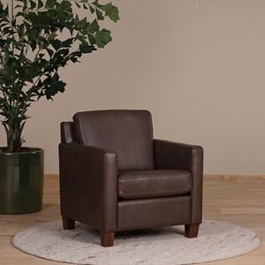 Leren fauteuil Smart - Granada leer Chocolate - Hout bruin