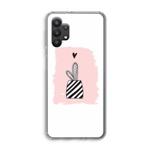 Zwart-wit cactus: Samsung Galaxy A32 5G Transparant Hoesje