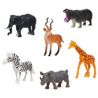 6x Plastic safari/jungle dieren speelgoed figuren 14 cm voor kinderen - thumbnail