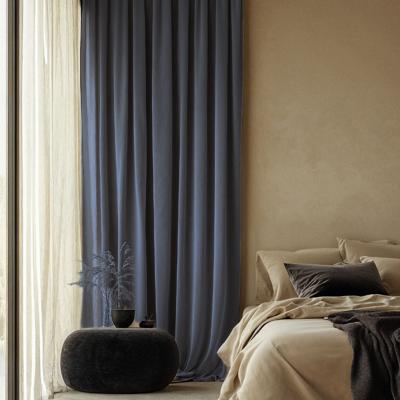 Velvet Gordijnen Verduisterend - Haken of Ringen - Grijs maat: 250 x 150 cm - materiaal: Polyether - Dekbed-Discounter.nl