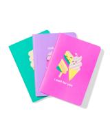 HEMA Schriften A6 gelinieerd ijsjes - 3 stuks