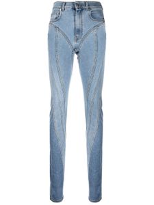 Mugler jean skinny à détails de coutures - Bleu