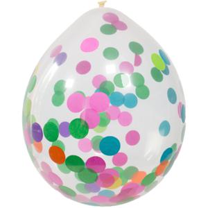 Feest ballonnen transparant met confetti - multi - 4x stuks - 30 cm