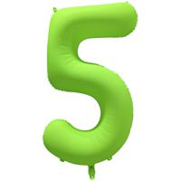 Folieballon Cijfer 5 Neon Groen (86cm)