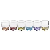 Set van 6x stuks drinkglazen/waterglazen kleurenmix 310 ml - thumbnail