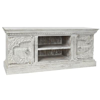 Tv-meubel DKD Home Decor Metaal Wit Mangohout 160 x 40 x 65 cm